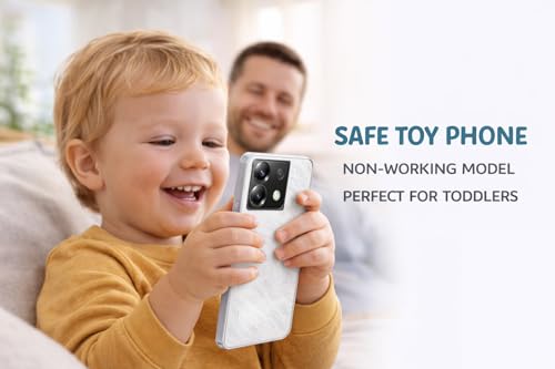 Image of Toy Mobile Phone for Kids - Non-Working Dummy Smartphone Model | 1:1 Realistic Plastic Display | Safe Pretend Play Phone for Toddlers | Poco X6 5G White Design (Fake Model)