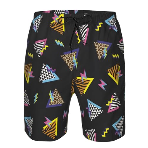 Mens Vintage 80s 90s Swim Trunks Breathable Board Shorts Hawaiian Beach Shorts Party Funny Shorts