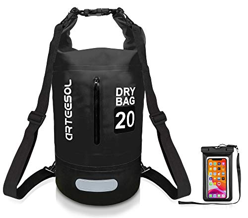 arteesol Waterproof Dry Bag, 5L/10L/20L/30L Dry Bags for Boating Kayaking Swimming with Adjustable