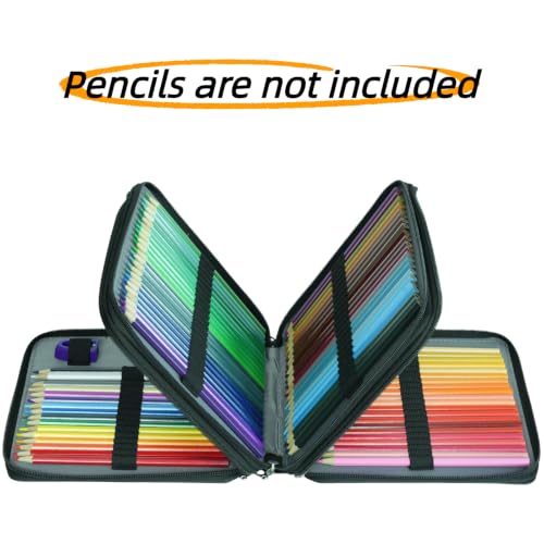 Image of 120 Slot Colored Pencil Case PU Leather Color Pencils Holder Organizer for Watercolor Pens Markers