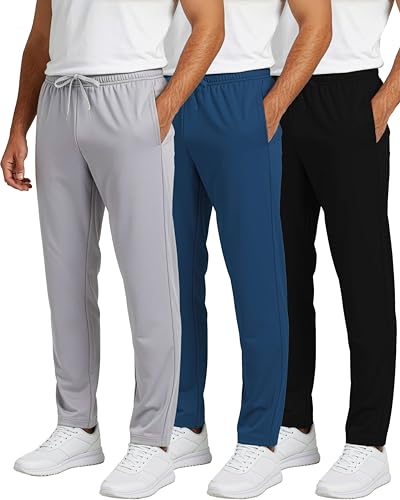 Pantalon de survêtement en tricot pour homme lot de 3 Real Essentials taille M avec poches décontracté