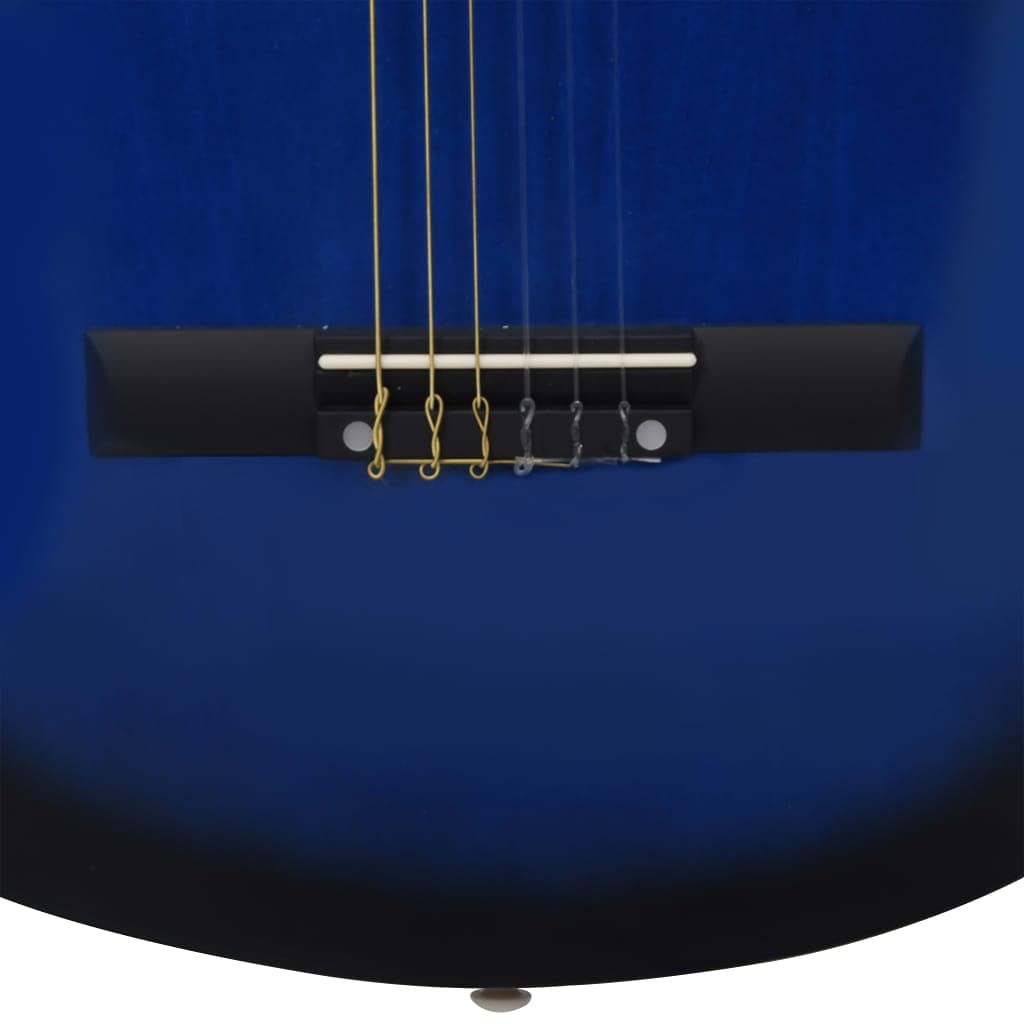 Klassische Gitarre Für Kinder Und Amateure Blau 1/2 34" Klassische Gitarre Kinder Gitarre Holz Kinder Klassische Gitarre Erwachsene Gitarre Anfänger 32.5x7.7x87.5cm