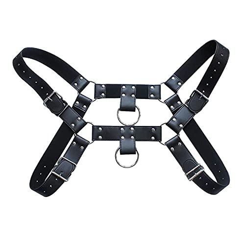 Harness for Man Adjustable Leather Harness Body Chest Half Harness Punk Belt Clubwear Costume2