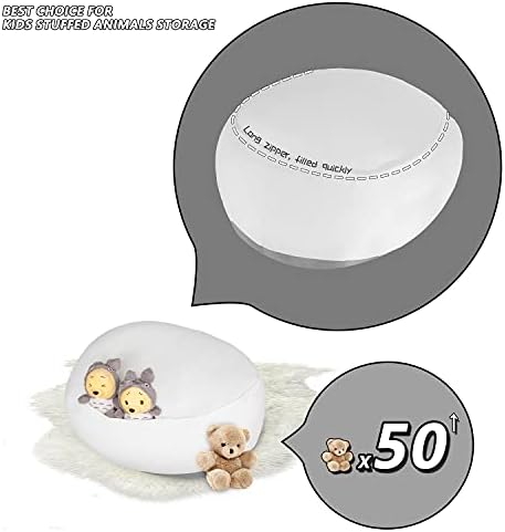 cuebear Stuffed Animal Storage Bean Bag Chair Cover for Kids Grey Shiba Inu Dog Bean Bag Chair for Girls X-Large Size Toy Organizer Cover Only Without Filling 6 411l4cYBj3L. AC