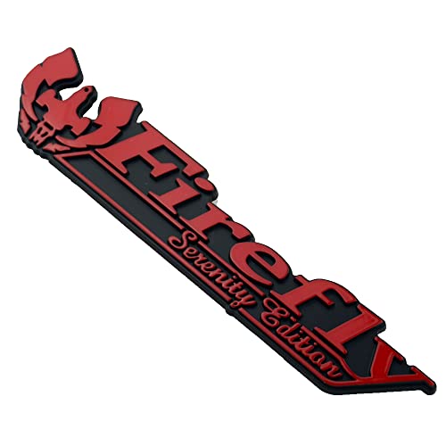 Image of 2Pc Firefly Serenity Edition Emblem 3D Badge Nameplate Decal Sticker Replacement for Universal Car Truck SUV (Red)