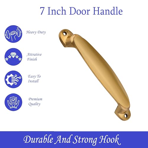 Image of Door Handle Cool Door Handles for Main Door Aluminum (7 Inch), Antique- Finish Door Handles for Home and Office for Wooden & Glass Door Handle, Pull Door Handle (Pack of 4 Pair, Oval)