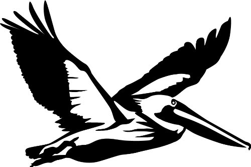 Express Yourself Products Flying Pelican Wall Decal (Black - Reverse Facing - Small) - Bird Collection