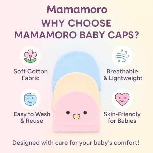 Image of Newborn Baby Caps | Soft & Breathable Cotton | Cute Cartoon Design | 0-3 Months Unisex Baby Hat Set - Multicolor