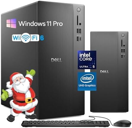Dell Slim Tower Desktop Computer ECT1250, Intel 10-Core Ultra 5 225 (Up to 4.9GHz), Intel UHD Graphics, Windows 11 Pro, Wired Keyboard & Mouse, Wi-Fi 6, Bluetooth 5.4 (32GB DDR5 | 1TB SSD) Dell Slim Tower Desktop Computer ECT1250, Intel 10-Core Ultra 5 225 (Up to 4.9GHz), Intel UHD Graphics, Windows 11 Pro, Wired Keyboard & Mouse, Wi-Fi 6, Bluetooth 5.4 (32GB DDR5 | 1TB SSD)