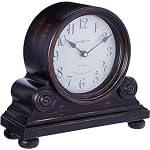 Howard Miller Murray Mantel Clock, Vintage Black Finish Hard Wood Material Applied Rosettes & Bun, Crystal Glass Dial Arabic Numerals Triple-Chime Harmonic Movement Perfect for Home Decor - Image 2