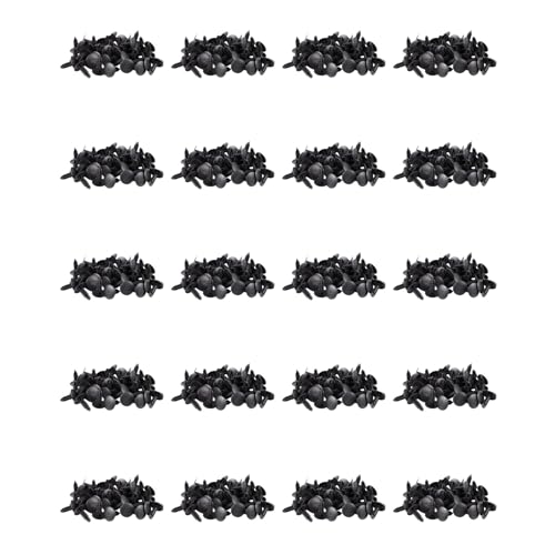 Remache de plástico negro para coche de 5mm, clips de fijación y grapas de paneles, 960pzs