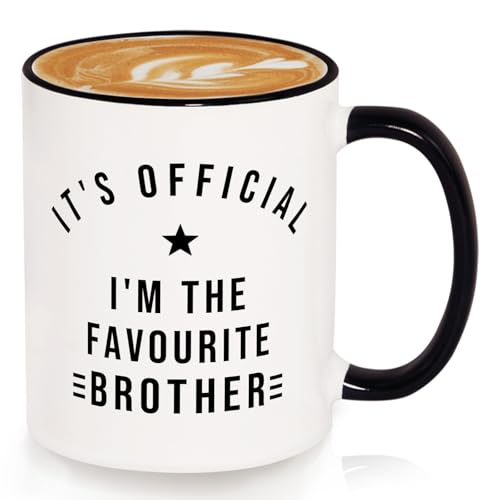 GoMelley Brother Gifts, Christmas Gifts for Brother Adult Mug, Funny Brother Christmas Birthday Gifts, Big Brother Gifts from Sister, 325ml
