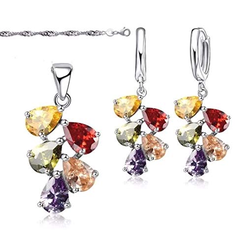 Decorative Jewellery Set with Swarovski Crystal* Multi-Coloured 925 Silver