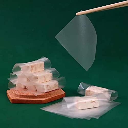 dropee Edible Rice Paper Sheets - Rice Paper for Nougat Spring Roll Paper Sheets Handmade Nought Paper 500pcs Baking Wafer Paper Edible Sheets for Cupcakes Sushi Candy Caramel Toffee Rice