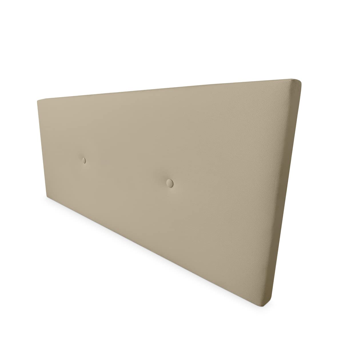 DUÉRMETE ONLINE Tête de lit rembourrée modèle Milan tapissée en Similicuir Haut de Gamme - Comprend ferrures et vis, Bois, Beige, 100 x 60 cm (lit 90)