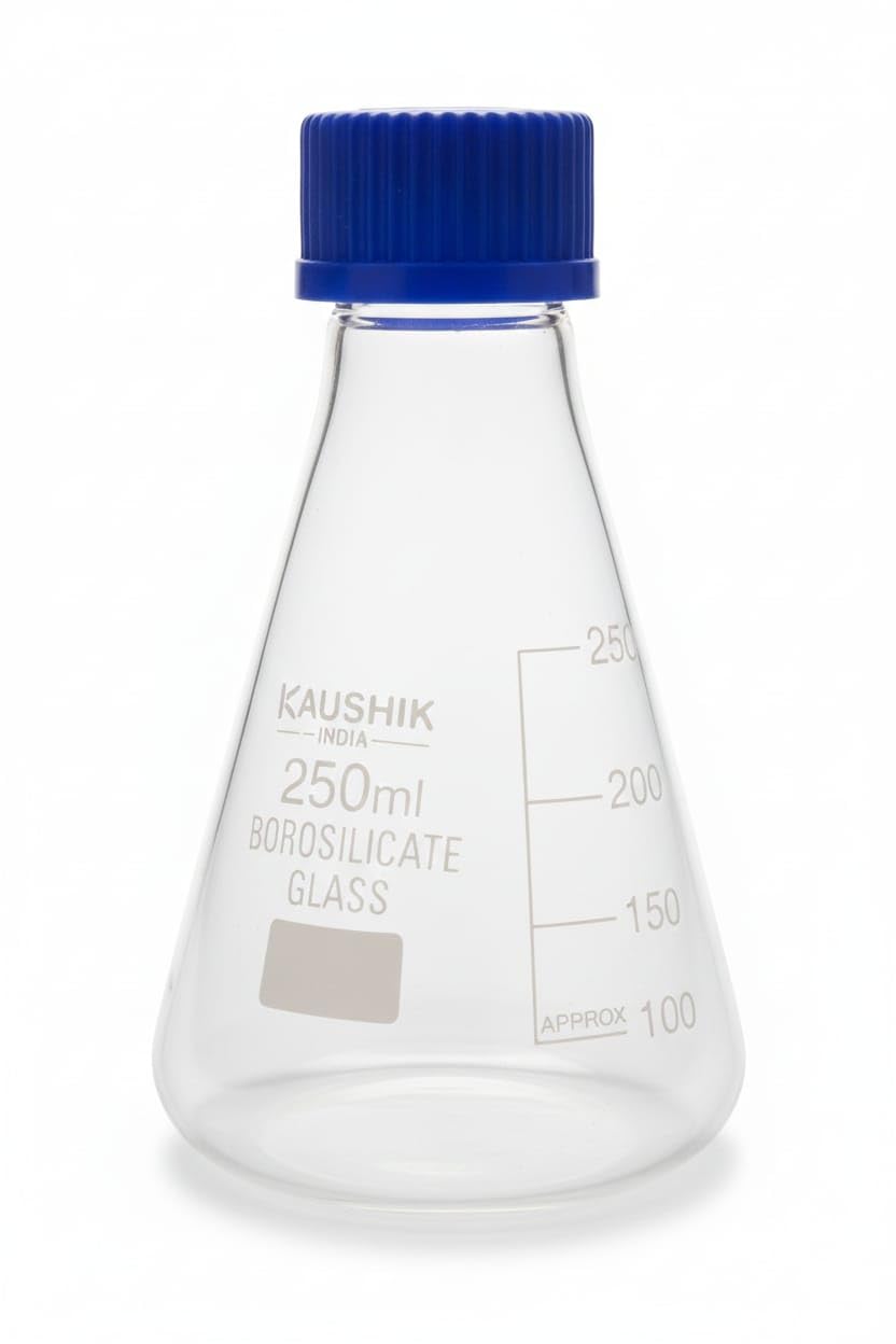 250ml Conical Flask with Leak-Proof Blue Screw Cap GL-32 Borosilicate Glass 3.3 Laboratory Erlenmeyer Flask for Research In Labs For Mixing,Heating,Storing, And Culturing Liquids-image-23