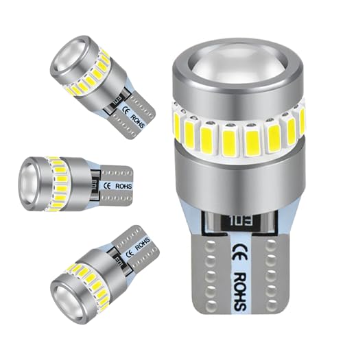 OKEKEO Ampoules LED T10 W5W 6000K Blanc Froid, Lot de 4, CANBUS Anti-Erreur, Éclairage à 360°, Plug & Play pour Éclairage Intérieur et Feux de Position