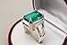8 Carat Emerald Cut Deep Green Created Emerald Women Solitaire Ring Sterling Silver 925 Handmade Zamurd Elegant Ring (9.75)