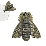 AHANDMAKER 1 Stück Vintage Motten Metall Binder Clip Großer Journal Lesezeichen Clip Dekorativer Seitenhalter Notebook Zubehör Klemmen Für Büro Zuhause Schreibtisch DIY Gold