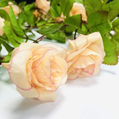 Guirlande lumineuse LED fleurs artificielles rose clair premium - 4