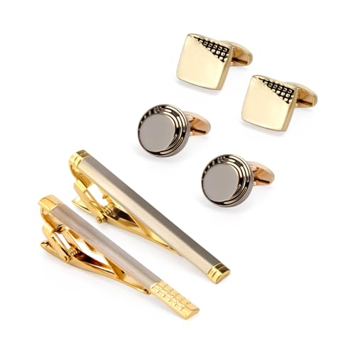 Image of Wynameleri Cufflinks and Tie Pins Tie Clips Set of 2 Accessories for Men