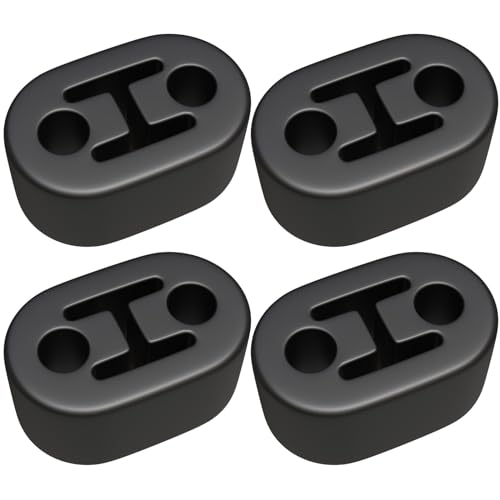 ANBOO - ANBOO 4 PCS Silent Bloc Echappement, Cintre D'échappement Universel à 2 Trous, Diamètre du Trou 12mm, Support de Silencieux D'isolation D'échappement de Voiture pour la Plupart des Voitures