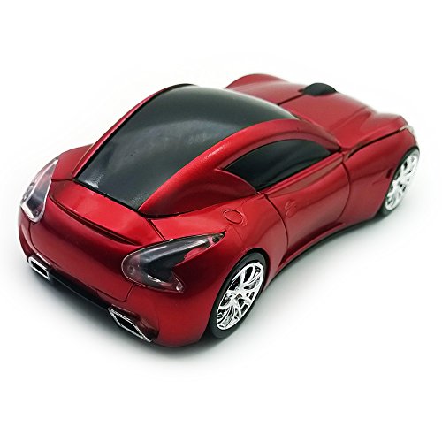 Tdrtech Wireless Car Mouse 2.4Ghz 3D Dpi 1600 Cool Sport Usb Gaming Mouse Mice For Pc Computer Laptop Notebook Red #TOP4