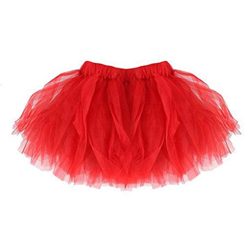Falda del Tutu para Niña,SHOBDW Bebé Lindo Regalos de cumpleaños para niños Niños Vestidos de Baile Mini Faldas de Ballet Plisadas Rendimiento Fiesta de Lujo(Rojo)