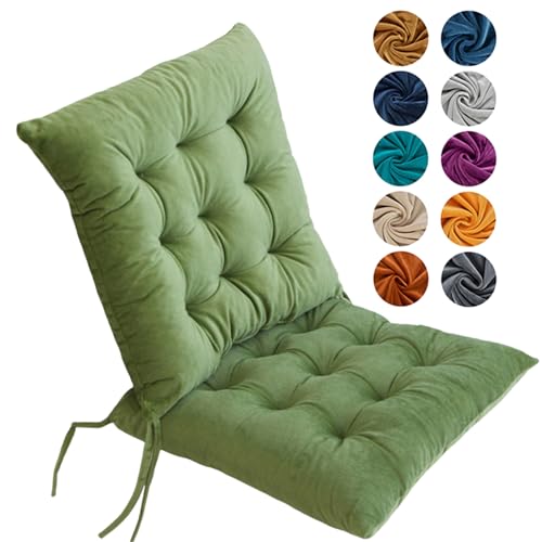 Hixingo Chair Cushions Set of 4, Seat Cushions for Dining Chairs, Crystal Velvet Soft Cotton Kitchen Chair Cushions, Dining Chair Cushions for Armchair Seat Pad For Garden & Dining (40cm,Green)
