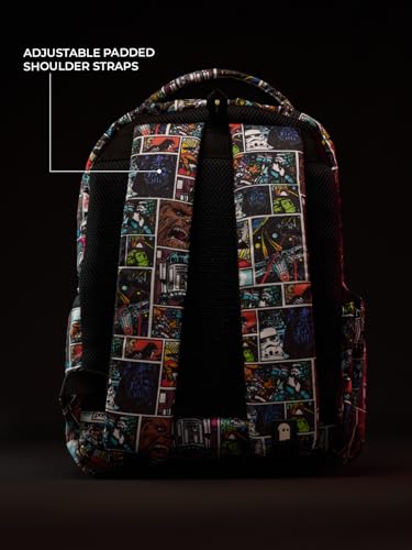 Image of The Souled Store Star wars: Iconic Black All Over Printed Polyester 22L Casual Backpacks