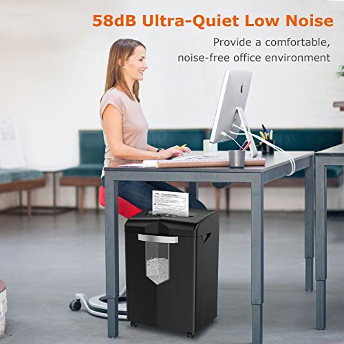 Bonsaii 18-Sheet Heavy Duty Paper Shredder, 40-Min Microcut Office Shredder For Cd/Credit Card/Staple, Anti-Jam & 58Db Quiet Commercial Shredder, Higher Security P-4 Level,7-Gal Big Pullout Bin C144-E #TOP6