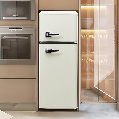 Retro koelkast, koel-vriescombinatie, 105,5cm hoog, 41cm breed, tweedeurs, met 92 liter totaal volume, 28 liter vriesvolume - Image 3