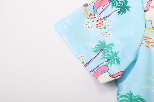Image of Betusline Girls' and Womens' Hawaiian Shirt Blouse Button Down Beach Shirts