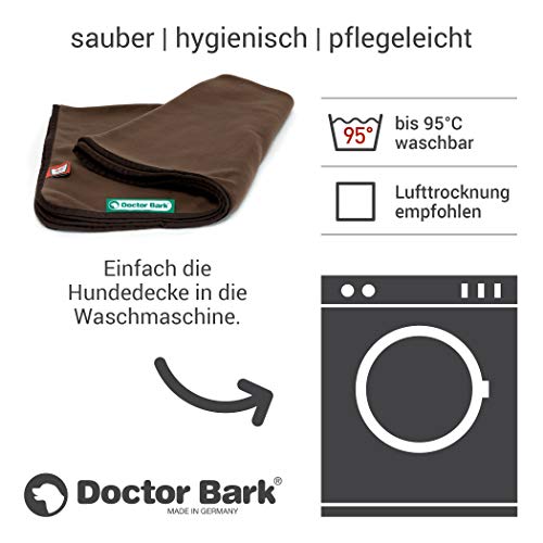Doctor Bark | kuschelige Hundedecke waschbar bis 95°C, hygienische, weiche Fleecedecke für Sofa und Hundebett, Flauschige Haustierdecke - Made in Germany (L - 120x90 cm/Braun)
