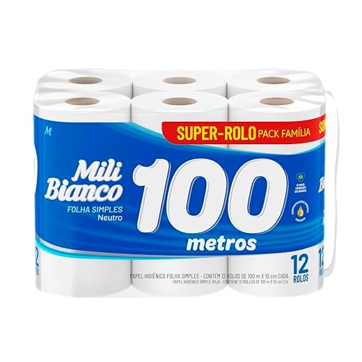 Mili Papel Higiênico Bianco Neutro 12Rolos