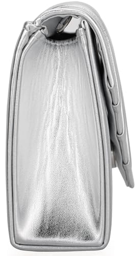Women Evening Bag Metallic PU Clutch Handbag Pleated Flap Envelope Handbag for Formal Prom Cocktail Party - Image 6