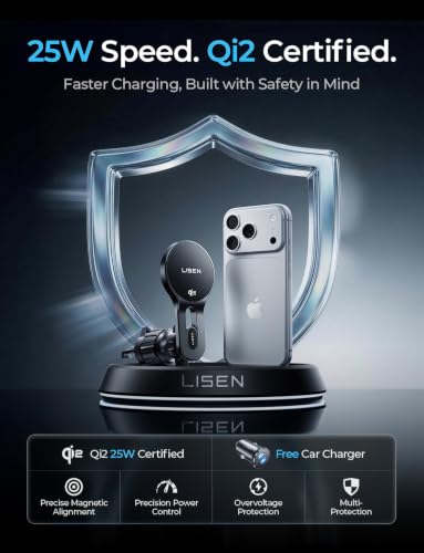 LISEN Qi2.2 25W MagSafe Car Mount Charger - image 8