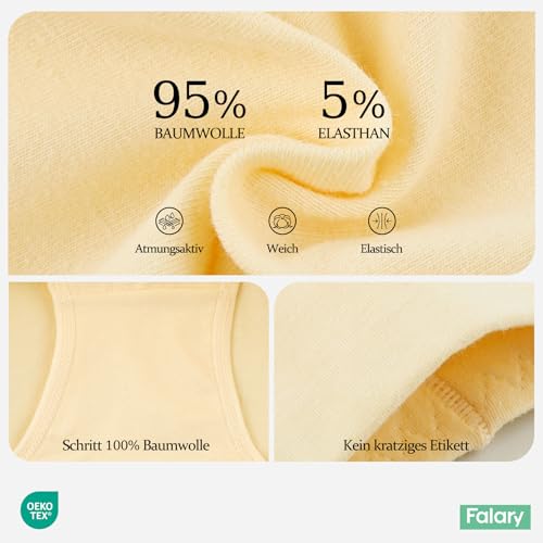 FALARY Bauchweg Unterhose Damen Unterhosen Unterwäsche Baumwolle 5er Pack Slip Hohe Taille Unterhose Taillenslip Sportunterhosen für Damen L Schwarz Hautfarben Weiß 3