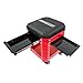 OEMTOOLS 24998 Red Rolling Workshop Mechanics Creeper Seat with 2 Tool Storage Drawers Under Seat, Parts Storage, & Can Holders, Rolling Stool for Mechanic Tools