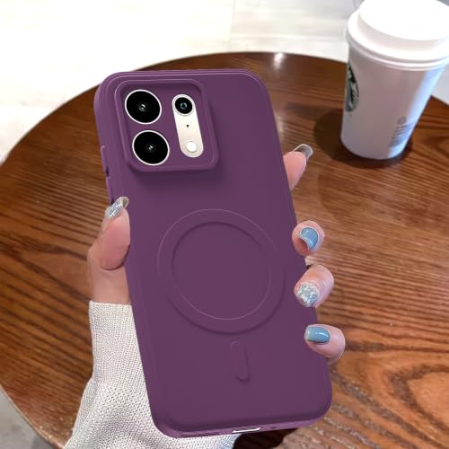 Image of Outlouders Back Cover for Realme P4s 5G | Soft Matte Silicone | Slim Fit | Magnetic-Safe Logo Design (Magnetic-Safe Not Compatible) | Shockproof | Camera Protection Bumper Case (Purple)