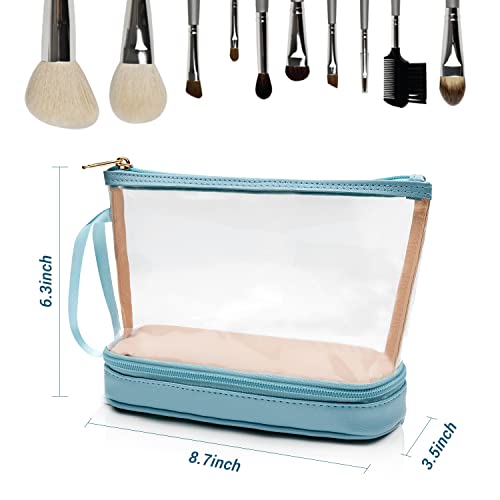 Ethereal Clear Makeup Bag, Small Cosmetic Bag Travel Makeup Bag For Women Sierra Blue Makeup Organizer Bag Portable Tote Bag #TOP5