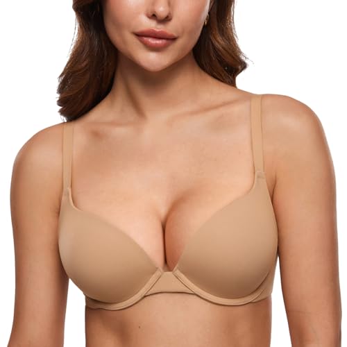 Image of INLYRIC Women's Push Up Bra Tshirt Demi Supportive Bras Underwire Plunge Padded Comfortable Inbarely Plus Collection
