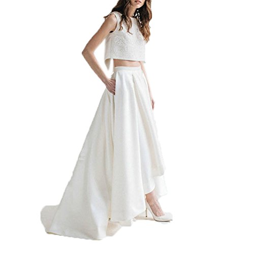 Satin Women Skirt High Low Design With Short Train In Back Skirt