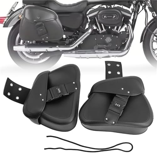 Sacoches de moto universelles en cuir PU étanches avec verrou pour Bobber