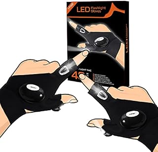 QpenguinBabies Fishing Gifts for Men Torch Gloves with LED Lights, Gifts for Fathers Day Birthday Gifts for Dad Him Boyfriend Husband Grandpa, Flashlight Gloves Cool Gadgets for Fishing Camping