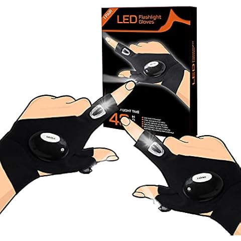QpenguinBabies Fishing Gifts for Men Torch Gloves with LED Lights, Gadgets for Men Gifts for Fathers Day Birthday Gifts for Dad Him Husband Grandpa, Flashlight Gloves Cool Gadgets for Fishing Camping Cover