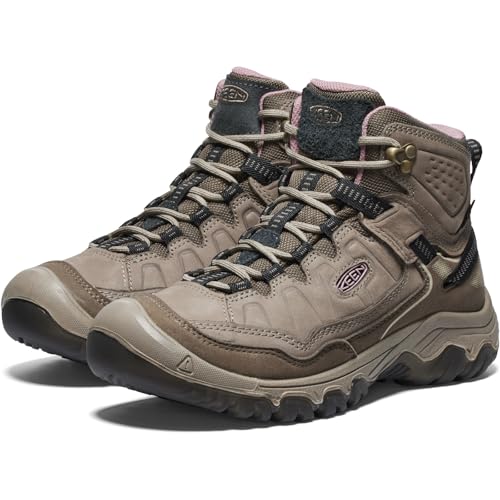 KEEN Women's Targhee 4 Mid Height Durable Comfortable Waterproof Hiking Boots, Brindle/Nostalgia Rose, 8.5 WIDE by KEEN - Image 5