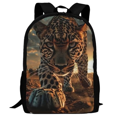 Travel Backpack Leopard,Panther 17In Lightweight Casual Daypack for Business Men Women