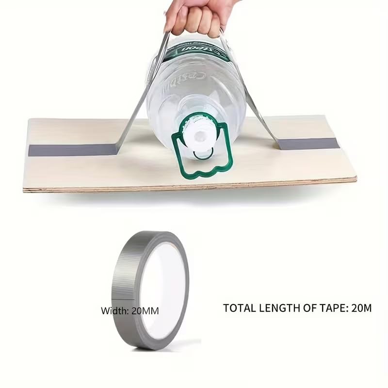 Duct Tape Super Strong Waterproof Silvery Gray Heavy Duty Adhesive for Walls Plastics Glass Wood Packing Repair Cable Bundling, Width40mm*Length20m