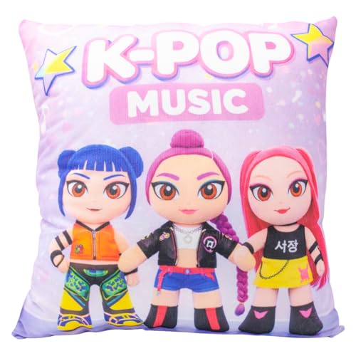 ms móvil shop Cojín K-Pop 40 cm Peluche Decorativo | Almohada Suave Cuadrada...